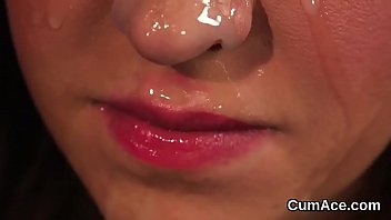 Wacky model gets cumshot on her face swallowing all the jizm