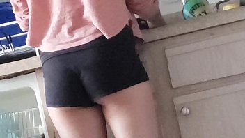 Creeping on my best friend's petite ass gf while she did the dishes