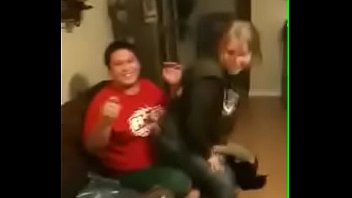 Sister gives a lap dance to her brother