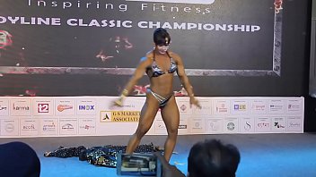 Indian female bodybuilder strip dance Europa Bhowmik