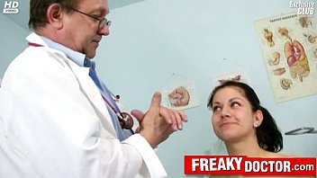 Hot czech brunette Monika gets fingered by doctor