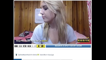 Blonde teen shows purple thong on webcam