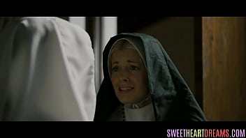 Teenage nun eaten out by busty babe
