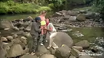Chloe Is Fucked by Two Big Cocks down by the River